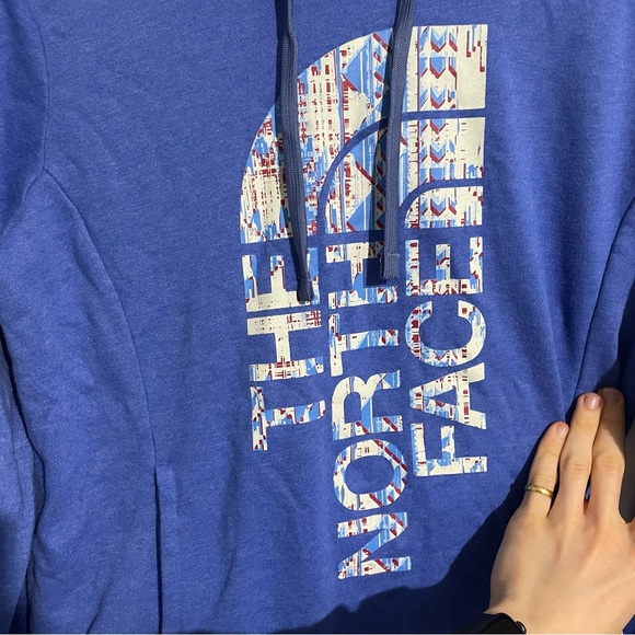 The North Face Hoodie Womens Medium Blue Sweatshirt Pullover Outdoors Activewear - Picture 3 of 7